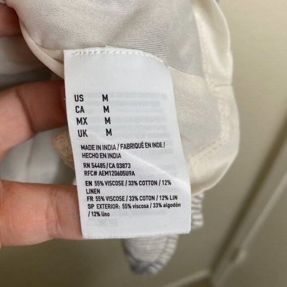 American Eagle Striped Blue and White One Shoulder Dress Medium - Picture 5 of 8